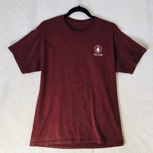 Men’s Medium Volcom Maroon Cotton Short Sleeve T